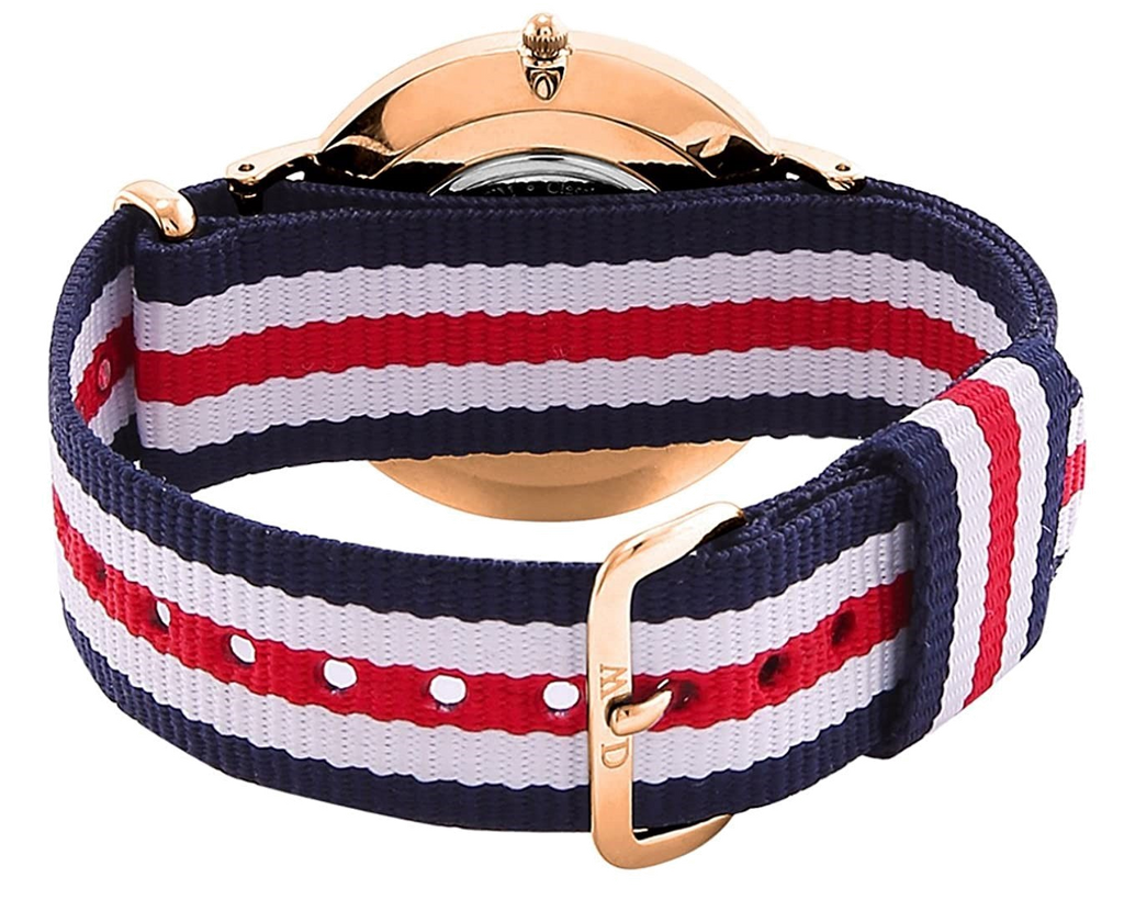 Daniel Wellington Classic Canterbury White Dial Two Tone Nylon Strap Watch For Men - DW00100002 Buy Now By Daniel Wellington