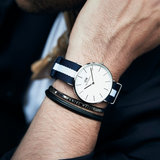 Daniel Wellington Classic Glasgow White Dial Two Tone NATO Strap Watch for Men - DW00100004 Buy Now By Daniel Wellington