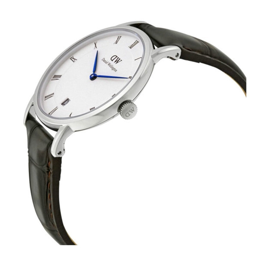 Daniel Wellington Dapper York Quartz White Dial Dark Brown Leather Strap Watch For Women - DW00100097 Buy Now By Daniel Wellington
