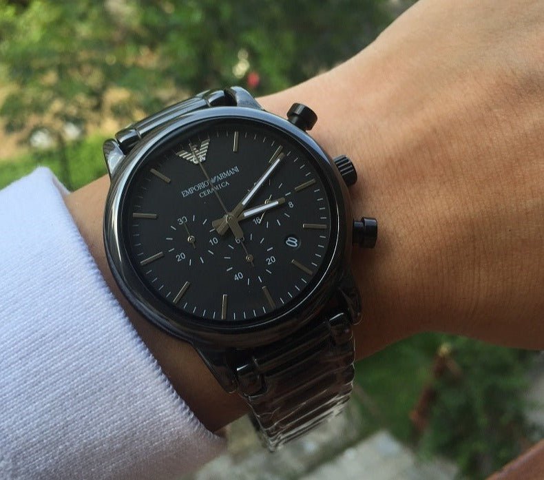 Emporio Armani Luigi Chronograph Black Dial Black Stainless Steel Watch For Men - AR1507 Buy Now By Emporio Armani