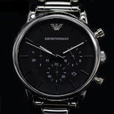 Emporio Armani Chronograph Black Dial Silver Steel Strap Watch For Men - AR1853 Buy Now By Emporio Armani