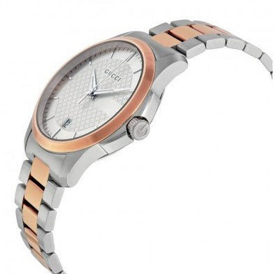 Gucci G Timeless Silver Dial Two Tone Steel Strap Watch For Men - YA126447 Buy Now By Gucci