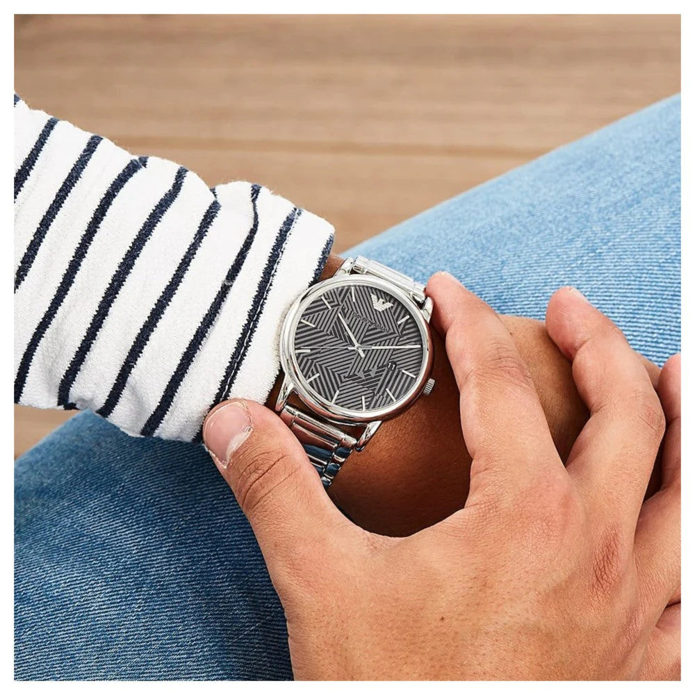 Emporio Armani Classic Quartz Grey Dial Silver Steel Strap Watch For Men - AR11134 Buy Now By Emporio Armani