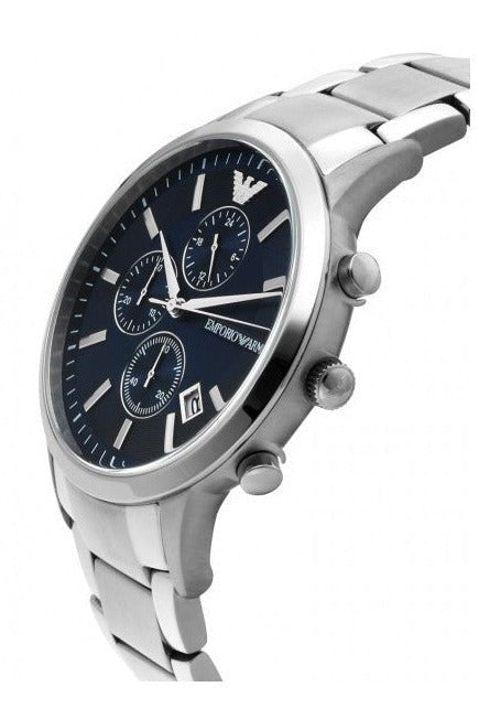 Emporio Armani Renato Chronograph Blue Dial Silver Steel Strap Watch For Men - AR11164 Buy Now By Emporio Armani