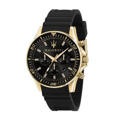 Maserati SFIDA Chronograph Black Dial Rubber Strap Watch For Men - R8871640001 Buy Now By Maserati
