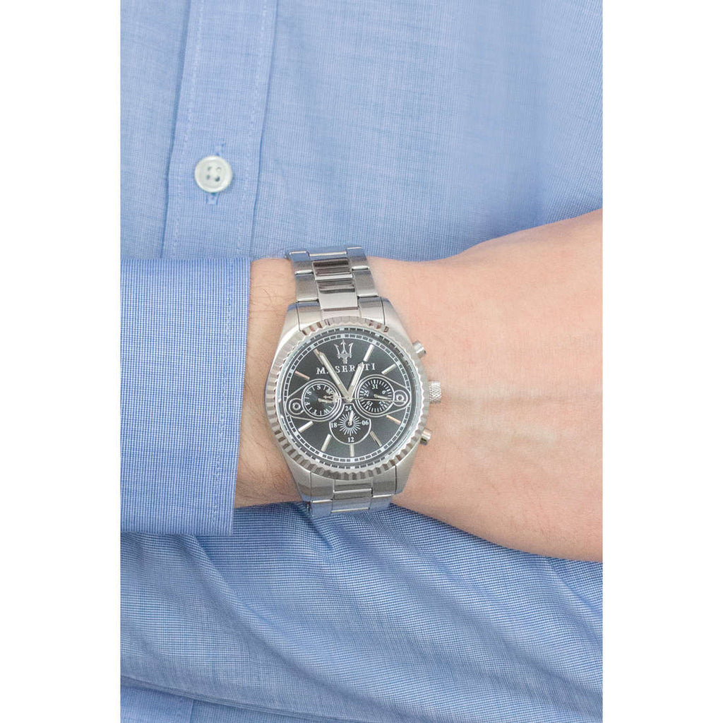 Maserati Competizione Chronograph Black Dial Silver Steel Strap Watch For Men - R8853100014 Buy Now By Maserati