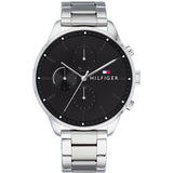 Tommy Hilfiger Chase Quartz Black Dial Silver Steel Strap Watch For Men - 1791485 Buy Now By Tommy Hilfiger