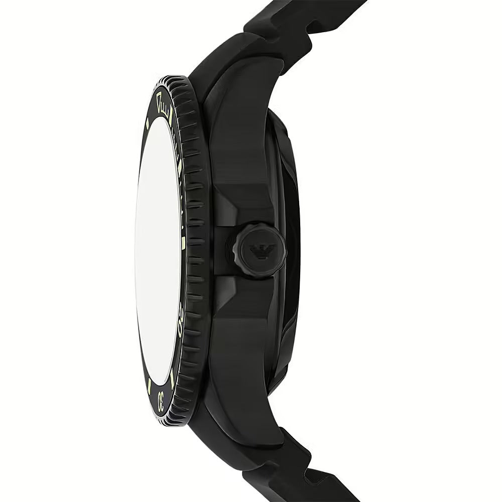 Emporio Armani Sea Explorer Automatic Yellow Dial Black Silicone Strap Watch For Men - AR60085 Buy Now By Emporio Armani