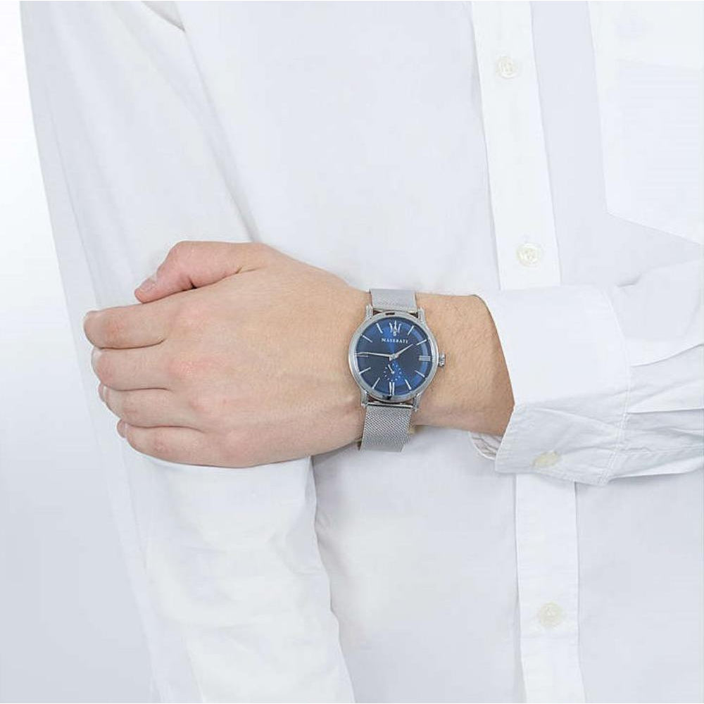 Maserati Epoca Blue Dial Silver Mesh Bracelet Watch For Men - R8853118006 Buy Now By Maserati