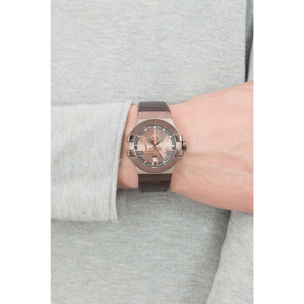 Maserati Potenza Brown Dial Brown Leather Strap Watch For Men - R8851108011 Buy Now By Maserati