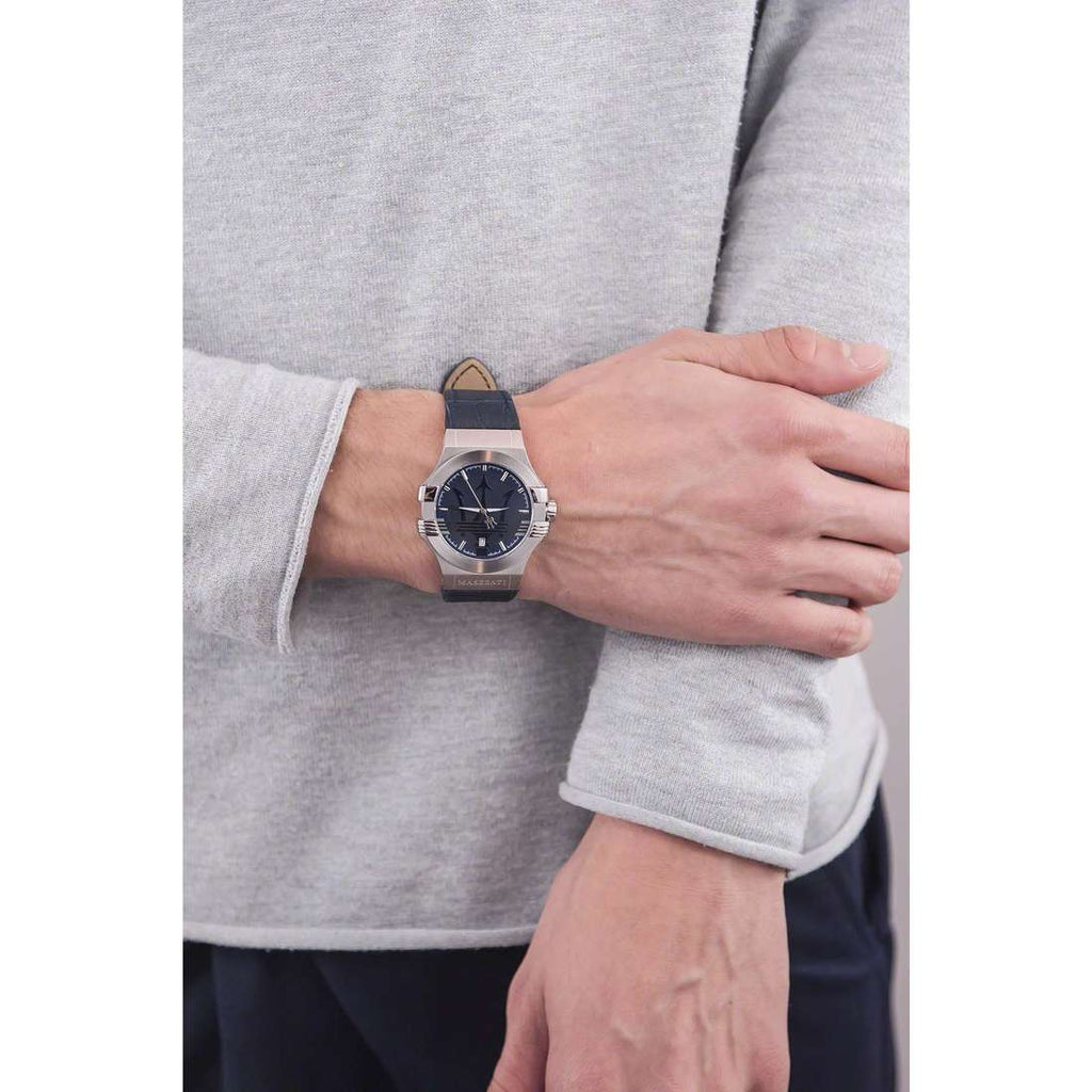 Maserati Potenza Blue Dial Blue Leather Strap Watch For Men - R8851108015 Buy Now By Maserati