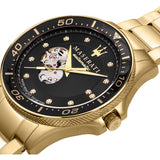 Maserati SFIDA Black Dial Yellow Gold Toned Watch For Men - R8823140003 Buy Now By Maserati