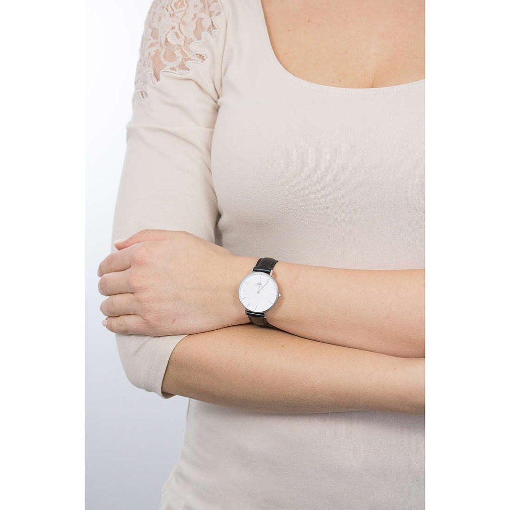Daniel Wellington Classic Petite Sheffield White Dial Black Leather Strap Watch For Women - DW00100186 Buy Now By Daniel Wellington