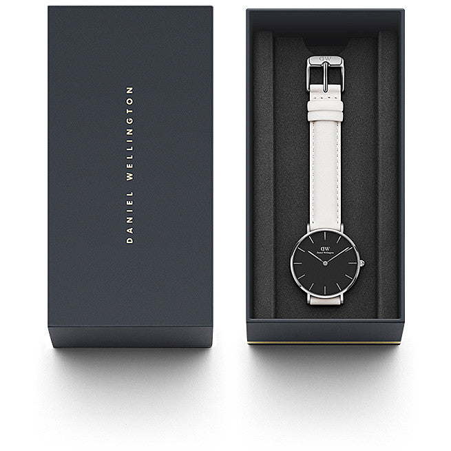Daniel Wellington Classic Petite Bondi Black Dial White Leather Strap Watch For Women - DW00100284 Buy Now By Daniel Wellington