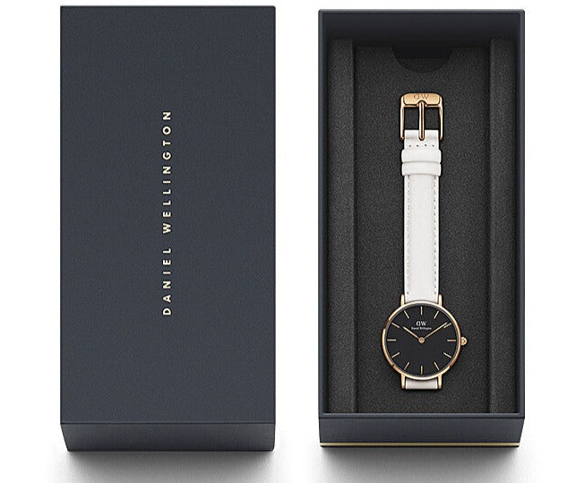 Daniel Wellington Classic Petite Bondi Black Dial White Leather Strap Watch For Women - DW00100285 Buy Now By Daniel Wellington