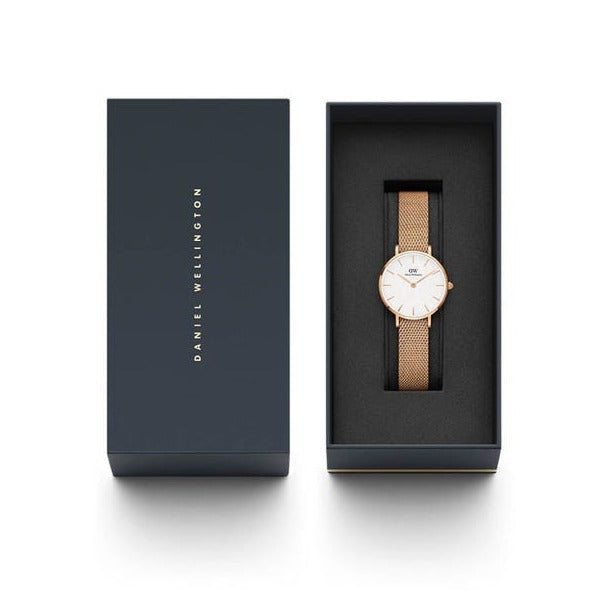 Daniel Wellington Classic Petite White Dial Rose Gold Mesh Bracelet Watch For Women - DW00100219 Buy Now By Daniel Wellington