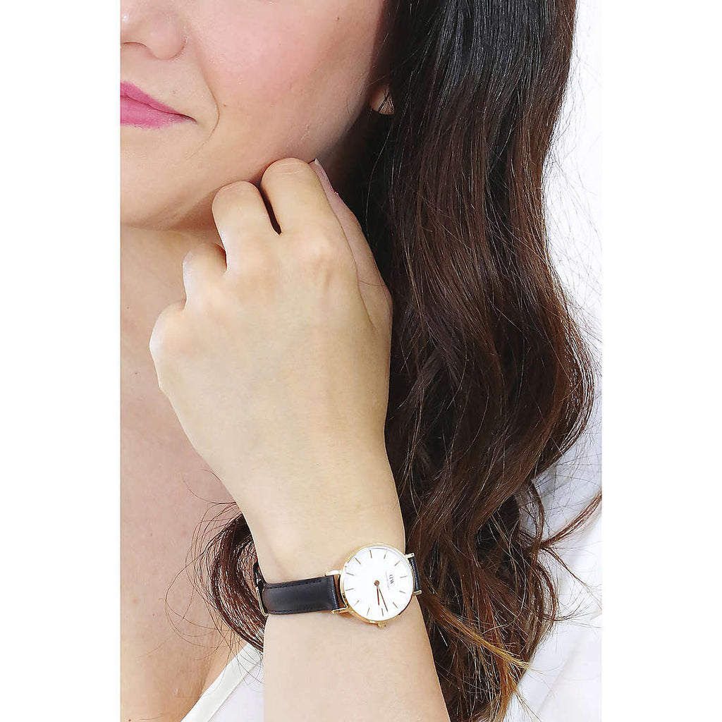 Daniel Wellington Classic Petite Sheffield White Dial Black Leather Strap Watch For Women - DW00100242 Buy Now By Daniel Wellington