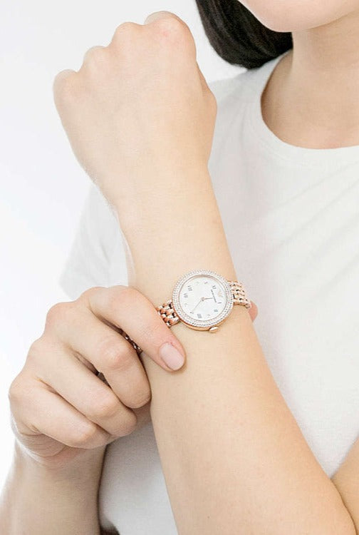 Emporio Armani Rosa Quartz Mother of Pearl White Dial Rose Gold Steel Strap Watch For Women - AR11355 Buy Now By Emporio Armani
