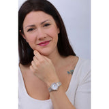 Emporio Armani Three Hand Quartz Mother of Pearl Dial Two Tone Steel Strap Watch For Women - AR11569 Buy Now By Emporio Armani