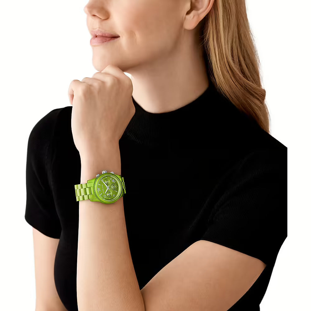 Michael Kors Runway Limited Edition Green Dial Green Steel Strap Watch for Women - MK7480LE Buy Now By Michael Kors