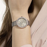 Swarovski Crystal Frost Silver Dial White Leather Strap Watch for Women - 5484070 Buy Now By Swarovski