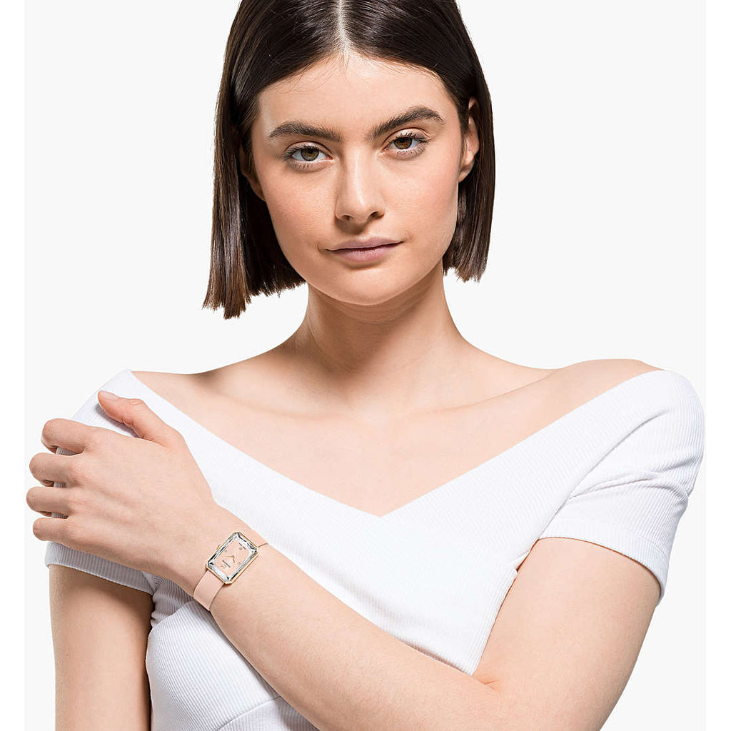 Swarovski Uptown Pink Dial Pink Leather Strap Watch for Women - 5547719 Buy Now By Swarovski