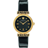 Versace Greca Meander Black Dial Black Leather Strap Watch for Women - VELW00420 Buy Now By Versace