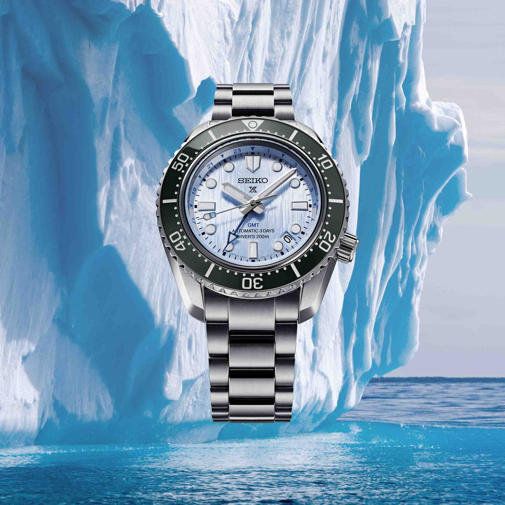 Seiko Prospex Limited Edition Automatic GMT Glacier Blue Dial Silver Steel Strap Watch For Men - SPB385J1 Buy Now By Seiko