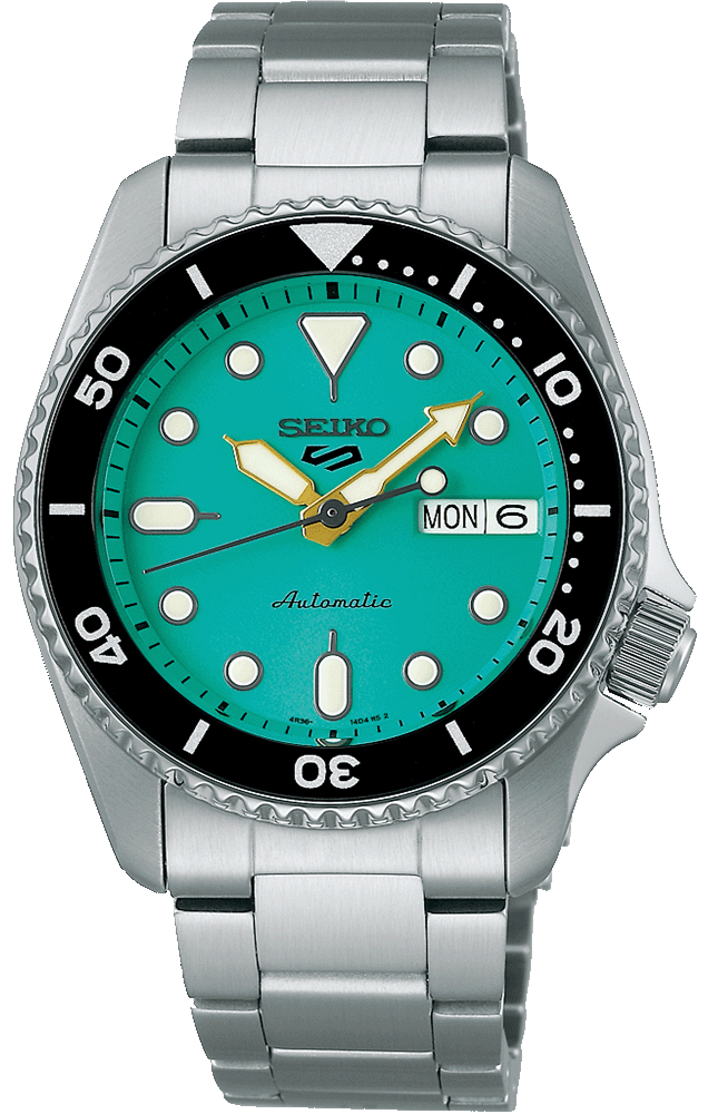 Seiko 5 Sports SKX Midi Automatic Teal Dial Silver Steel Strap Watch For Men - SRPK33K1 Buy Now By Seiko