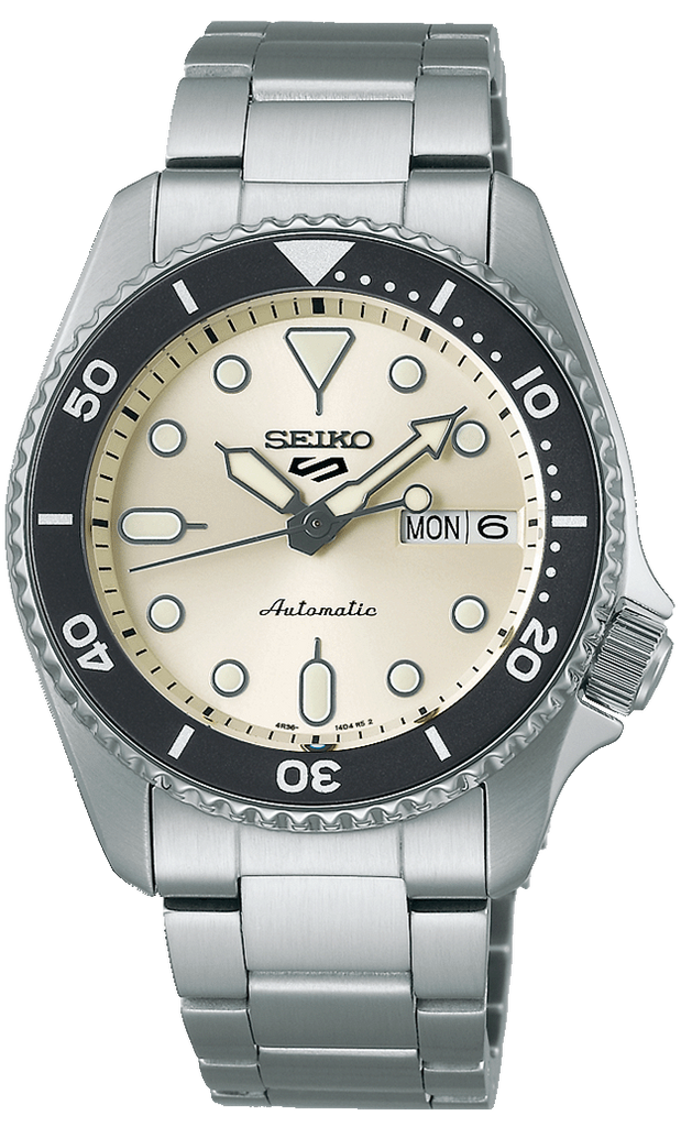 Seiko 5 Sports SKX Automatic Cream Dial Silver Steel Strap Watch For Men - SRPK31K1 Buy Now By Seiko
