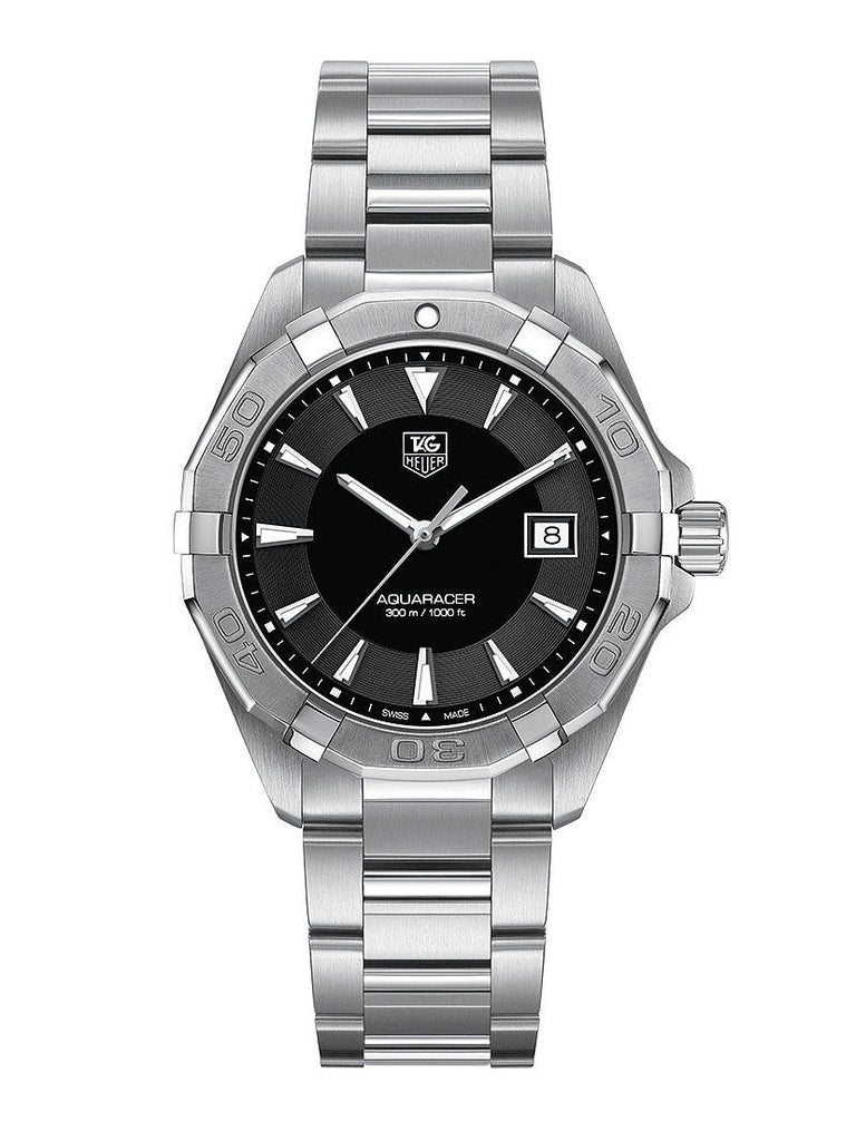 Tag Heuer Aquaracer Quartz Black Dial Silver Steel Strap Watch for Men - WAY1110.BA0928 Buy Now By Tag Heuer