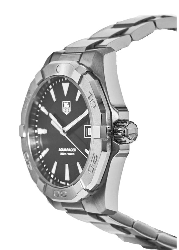 Tag Heuer Aquaracer Quartz Black Dial Silver Steel Strap Watch for Men - WAY1110.BA0928 Buy Now By Tag Heuer