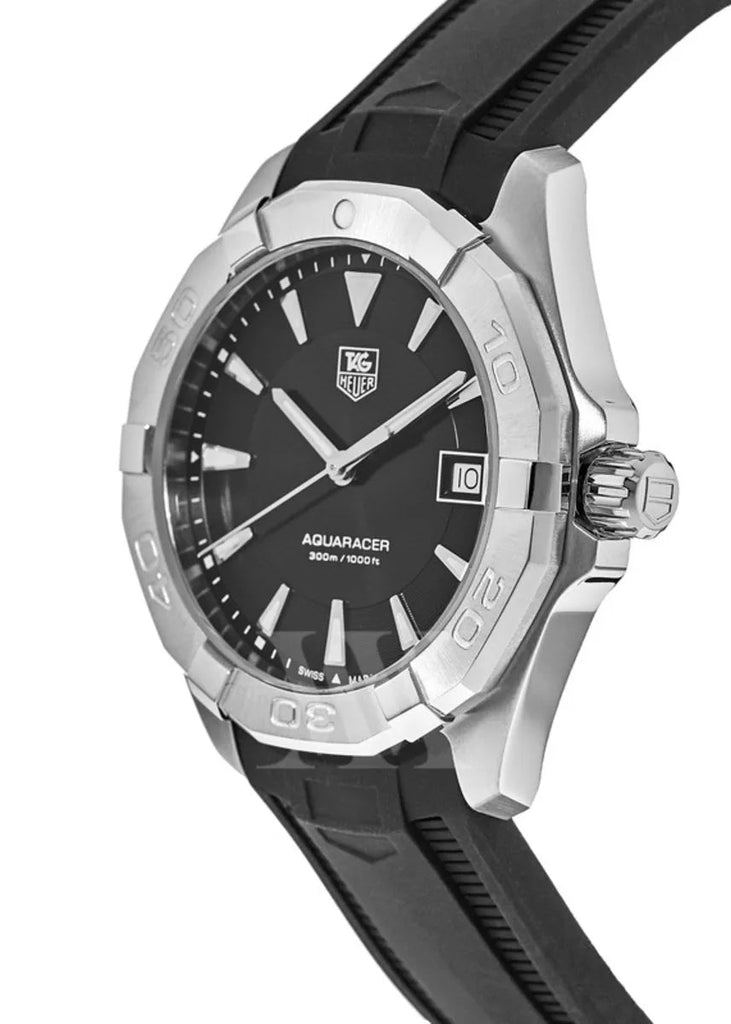 Tag Heuer Aquaracer Quartz Black Dial Black Rubber Strap Watch for Men - WAY1110.FT8021 Buy Now By Tag Heuer