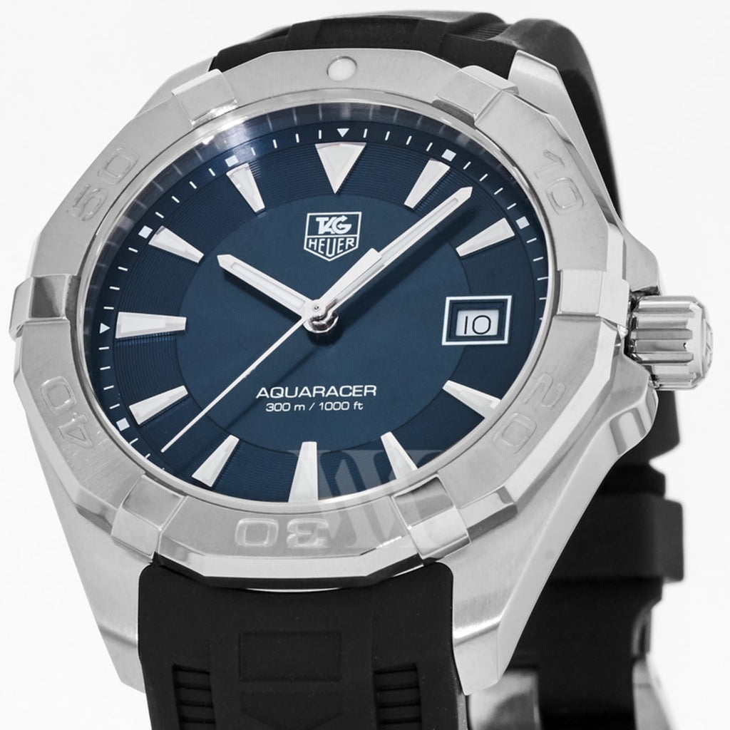 Tag Heuer Aquaracer Quartz Blue Dial Black Rubber Strap Watch for Men - WAY1112.FT8021 Buy Now By Tag Heuer