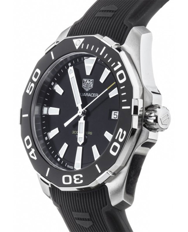 Tag Heuer Aquaracer Black Dial Black Rubber Strap Watch for Men - WAY111A.FT6151 Buy Now By Tag Heuer