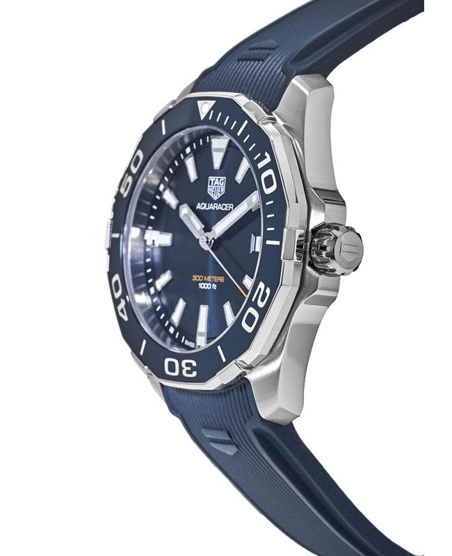 Tag Heuer Aquaracer Blue Dial Blue Rubber Strap Watch for Men - WAY111C.FT6155 Buy Now By Tag Heuer