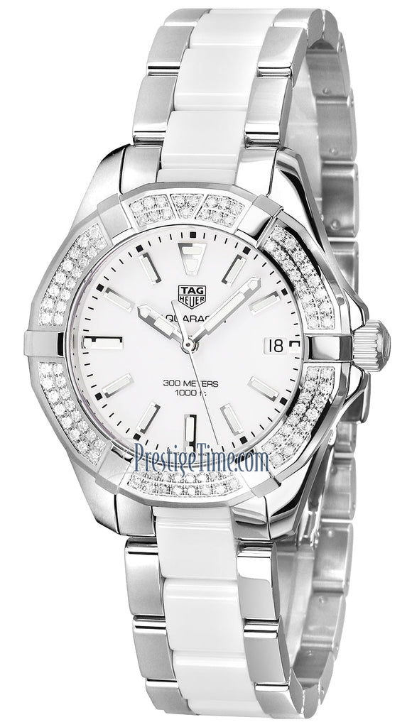 Tag Heuer Aquaracer Diamonds White Dial Two Tone Steel Strap Watch for Women - WAY131F.BA0914 Buy Now By Tag Heuer