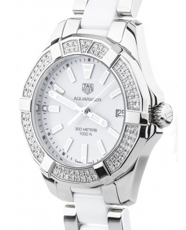 Tag Heuer Aquaracer Diamonds White Dial Two Tone Steel Strap Watch for Women - WAY131F.BA0914 Buy Now By Tag Heuer