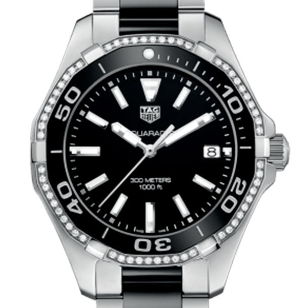 Tag Heuer Aquaracer Quartz Diamonds Black Dial Two Tone Steel Strap Watch for Women - WAY131G.BA0913 Buy Now By Tag Heuer