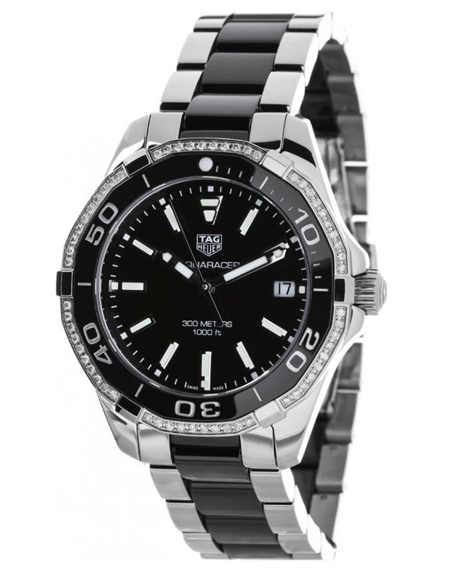 Tag Heuer Aquaracer Quartz Diamonds Black Dial Two Tone Steel Strap Watch for Women - WAY131G.BA0913 Buy Now By Tag Heuer