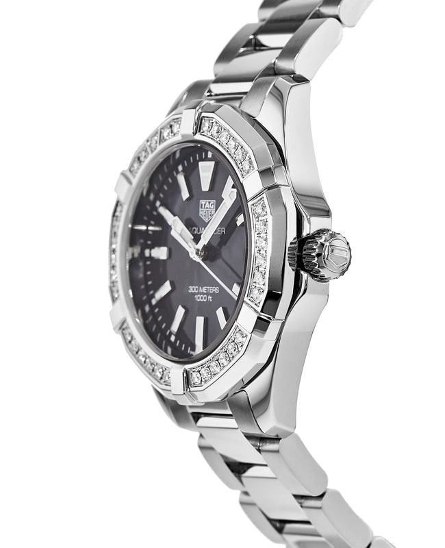 Tag Heuer Aquaracer Quartz Diamonds Black Dial Silver Steel Strap Watch for Women - WAY131P.BA0748 Buy Now By Tag Heuer