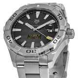 Tag Heuer Aquaracer Automatic Black Dial Silver Steel Strap Watch for Men - WAY2010.BA0927 Buy Now By Tag Heuer