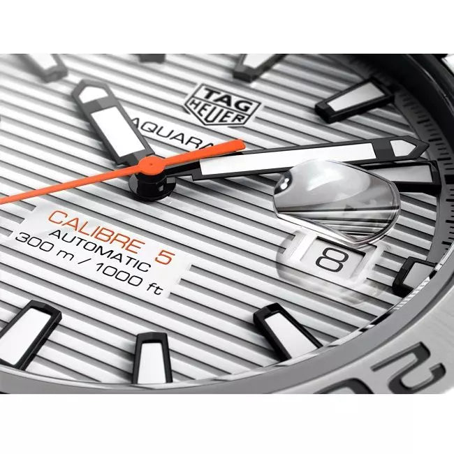 Tag Heuer Aquaracer Calibre 5 Automatic White Dial Silver Steel Strap Watch for Men - WAY2013.BA0927 Buy Now By Tag Heuer