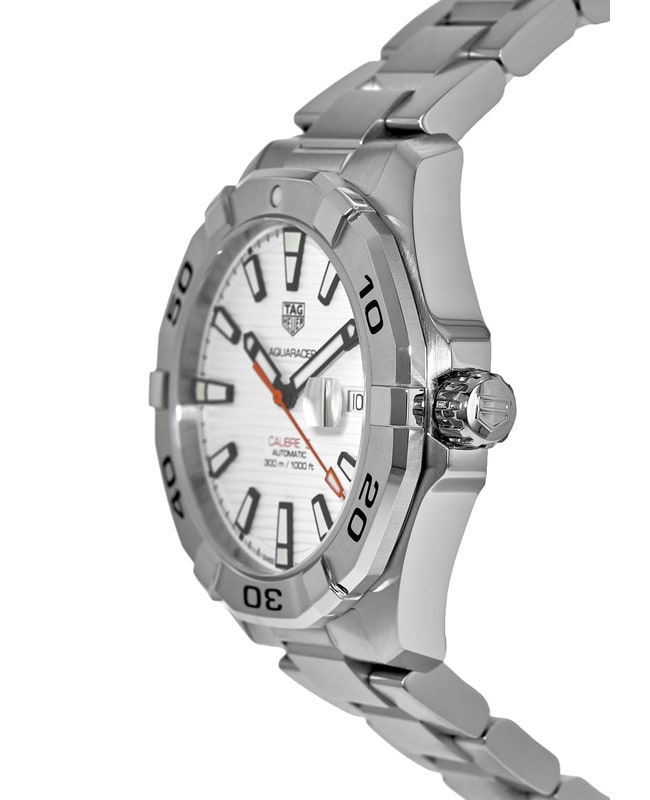 Tag Heuer Aquaracer Calibre 5 Automatic White Dial Silver Steel Strap Watch for Men - WAY2013.BA0927 Buy Now By Tag Heuer