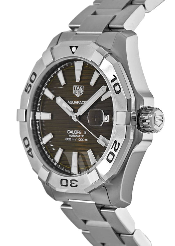 Tag Heuer Aquaracer Calibre 5 Automatic Sunray Brown Dial Silver Steel Strap Watch for Men - WAY2018.BA0927 Buy Now By Tag Heuer