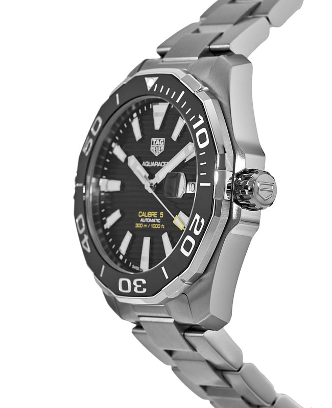 Tag Heuer Aquaracer Black Dial Silver Steel Strap Strap Watch for Men - WAY201A.BA0927 Buy Now By Tag Heuer