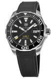 Tag Heuer Aquaracer Calibre 5 Automatic Black Dial Black Rubber Strap Watch for Men - WAY201A.FT6142 Buy Now By Tag Heuer