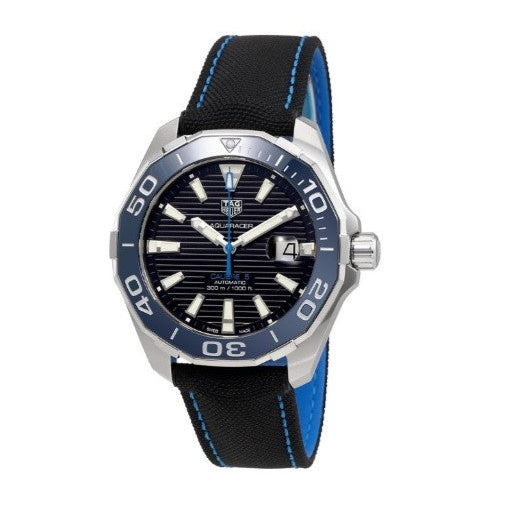 Tag Heuer Aquaracer Calibre 5 Automatic Black Dial Black Nylon Strap Watch for Men - WAY201C.FC6395 Buy Now By Tag Heuer