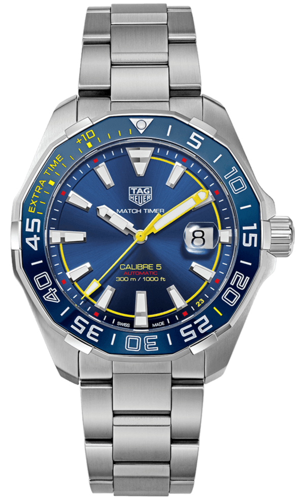 Tag Heuer Aquaracer Caliber 5 Match Timer Shinji Kagawa Edition Blue Dial Silver Steel Strap Watch for Men - WAY201H.BA0927 Buy Now By Tag Heuer