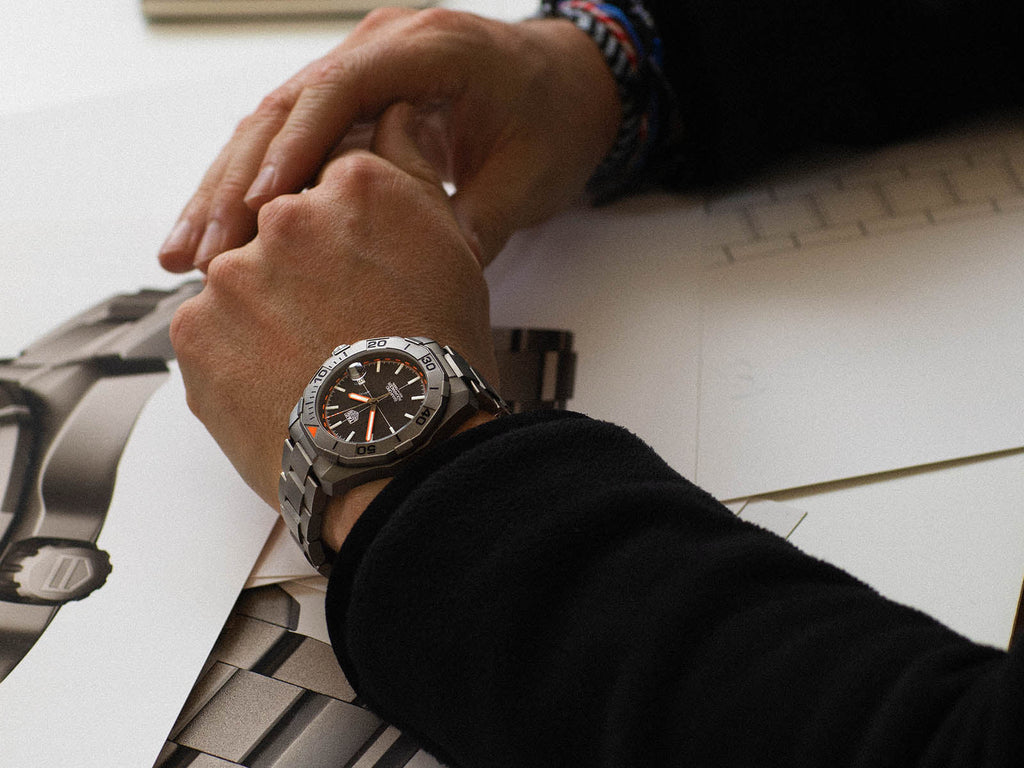 Tag Heuer Aquaracer Calibre 5 Bamford Limited Edition Black Dial Grey Steel Strap Watch for Men - WAY208C.FC6383